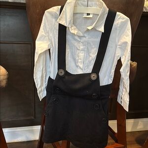 Lili Gaufrette Black and White Kids attached dress skirt romper Dress
